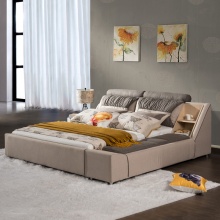 时尚多功能储物布艺床