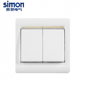 西蒙Simon开关面板 55雅白系列 二开双控开关面板