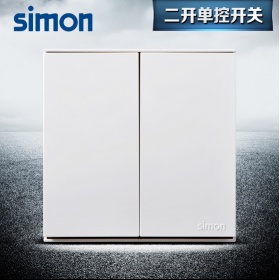 西蒙Simon开关面板 E6雅白系列 二开单控开关面板