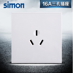 西蒙Simon开关面板 E6雅白系列 三孔16A插座面板