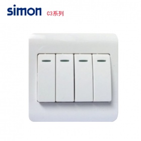 西蒙Simon开关面板 C3雅白系列 四开单控开关面板