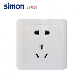 西蒙Simon开关面板 C3雅白系列 二三眼五孔10A插座面板