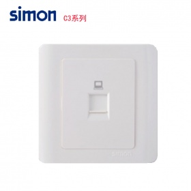 西蒙Simon开关面板 C3雅白系列 一位电脑插座面板