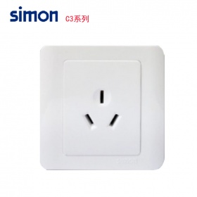 西蒙Simon开关面板 C3雅白系列 三孔16A插座面板