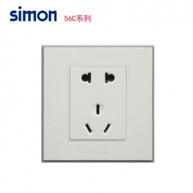 西蒙Simon开关面板 56C雅白系列 二三眼五孔10A插座面板