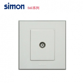 西蒙Simon开关面板 56C雅白系列 一位电视插座面板