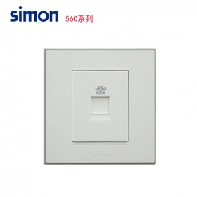 西蒙Simon开关面板 56C雅白系列 一位电话插座面板