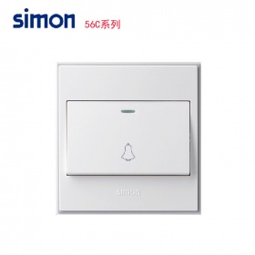 西蒙Simon开关面板 56C雅白系列 一位门铃开关插座面板