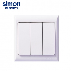 西蒙Simon开关面板 61雅白系列 三开单控开关面板