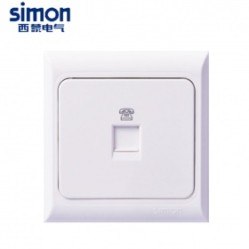 西蒙Simon开关面板 61雅白系列 一位电话插座面板