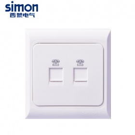 西蒙Simon开关面板 61雅白系列 二位电话插座面板