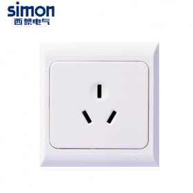 西蒙Simon开关面板 61雅白系列 三孔10A插座面板