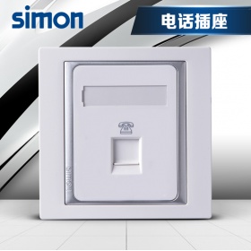 西蒙Simon开关面板 58雅白系列 一位电话插座面板