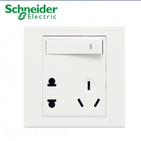 西蒙Simon开关面板 如意雅白系列 一开单控五孔10A插座面板