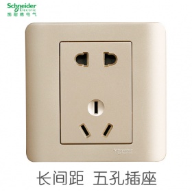 施耐德Schneider开关插座轻点沉醉金 轻点金 大间距五孔插座面板二三插五孔