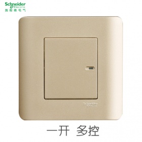 施耐德Schneider开关插座轻点沉醉金 轻点金一开多控 一开三控 中途开关