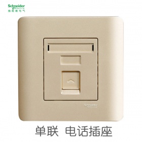施耐德Schneider开关插座轻点沉醉金金 轻点金 单联电话单电话插座86型电话