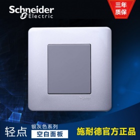 施耐德Schneider电气墙壁开关86型暗装家用插座开关 空白面板批发 轻点银