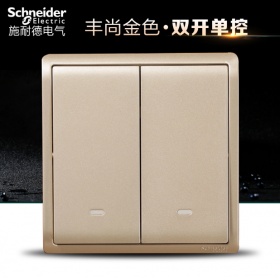 施耐德Schneider开关插座 丰尚Pieno沉醉金 二开单控开关面板