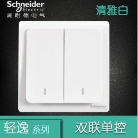 施耐德Schneider开关插座 轻逸Vogue清雅白  二开单控开关面板
