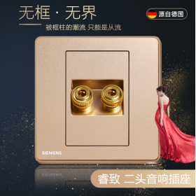 西门子SIEMENS开关插座 睿致arina玫瑰金  二位音响插座面板