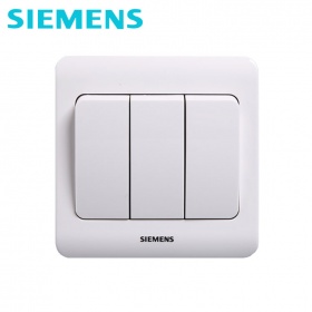 西门子SIEMENS开关插座 远景Vista雅白系列  三开双控开关面板