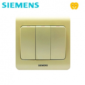 西门子SIEMENS开关插座 远景Vista金棕系列  三开双控开关面板