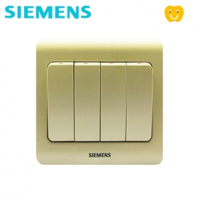 西门子SIEMENS开关插座 远景Vista金棕系列  四开单控开关面板