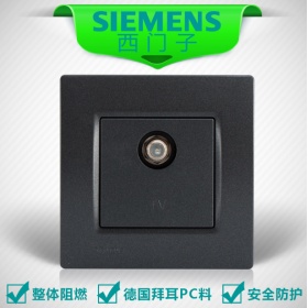 西门子SIEMENS开关插座 灵动Vega金属黑系列  一位电视插座面板