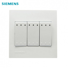 西门子SIEMENS开关插座 灵致Aizo雅白系列  三开双控开关面板