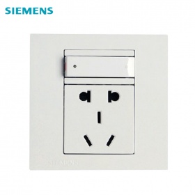 西门子SIEMENS开关插座 灵致Aizo雅白系列  一开单控五孔10A插座面板