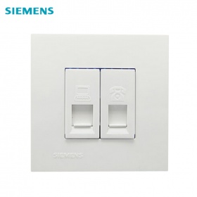 西门子SIEMENS开关插座 灵致Aizo雅白系列  电话+电脑插座面板