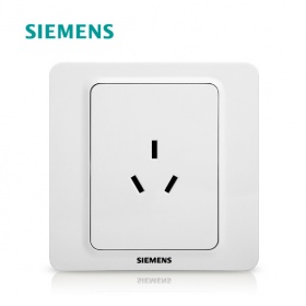 西门子SIEMENS开关插座 映彩diy皓锌白系列  三孔16A插座面板