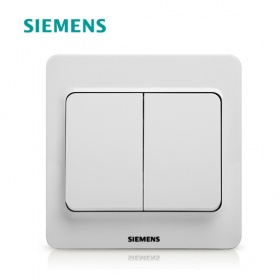 西门子SIEMENS开关插座 映彩diy皓锌白系列  二开双控开关面板