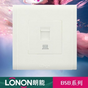 朗能LONON开关插座 NB5B雅白系列  一位电脑插座面板