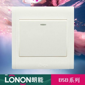 朗能LONON开关插座 NB5B雅白系列  一开双控开关面板