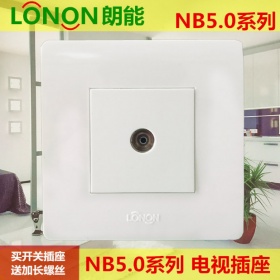 朗能LONON开关插座 NB5.0雅白系列  一位电视插座面板