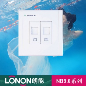 朗能LONON开关插座 NB9.0雅白系列  电话+电脑插座面板