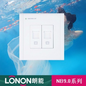 朗能LONON开关插座 NB9.0雅白系列  二位电脑插座面板