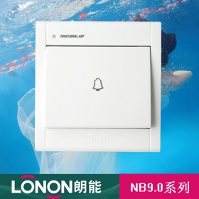 朗能LONON开关插座 NB9.0雅白系列  大跷板门铃开关面板