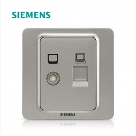 西门子SIEMENS开关插座 映彩diy硒辉银系列 电视+电脑插座面板