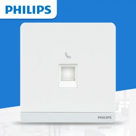 飞利浦PHILIPS开关插座 飞逸珍珠白系列 一位电话插座面板