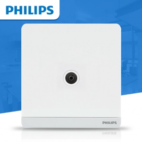 飞利浦PHILIPS开关插座 飞逸珍珠白系列 一位电视插座面板