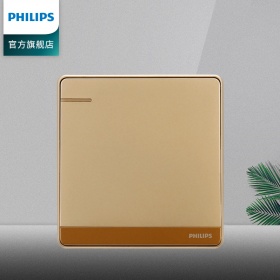 飞利浦PHILIPS开关插座 飞逸香槟金系列 一开单控开关面板