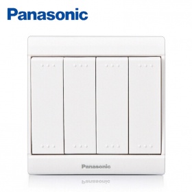 松下Panasonic开关插座 佳典纯雅白系列 四开单控开关面板