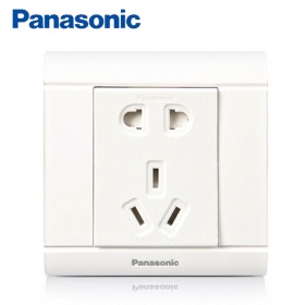 松下Panasonic开关插座 佳典纯雅白系列 二三眼五孔10A插座面板
