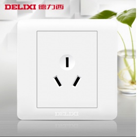 德力西DELIXI开关插座 CD820钢架白系列 三孔10A插座面板