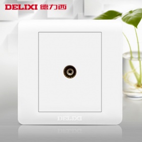 德力西DELIXI开关插座 CD820钢架白系列 一位电视插座面板