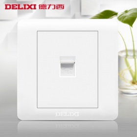 德力西DELIXI开关插座 CD820钢架白系列 一位电话插座面板
