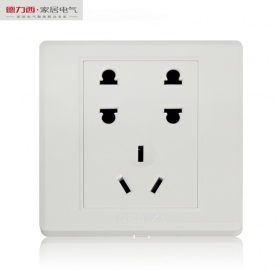 德力西DELIXI开关插座 CD220雅白系列 二二三眼七孔10A插座面板